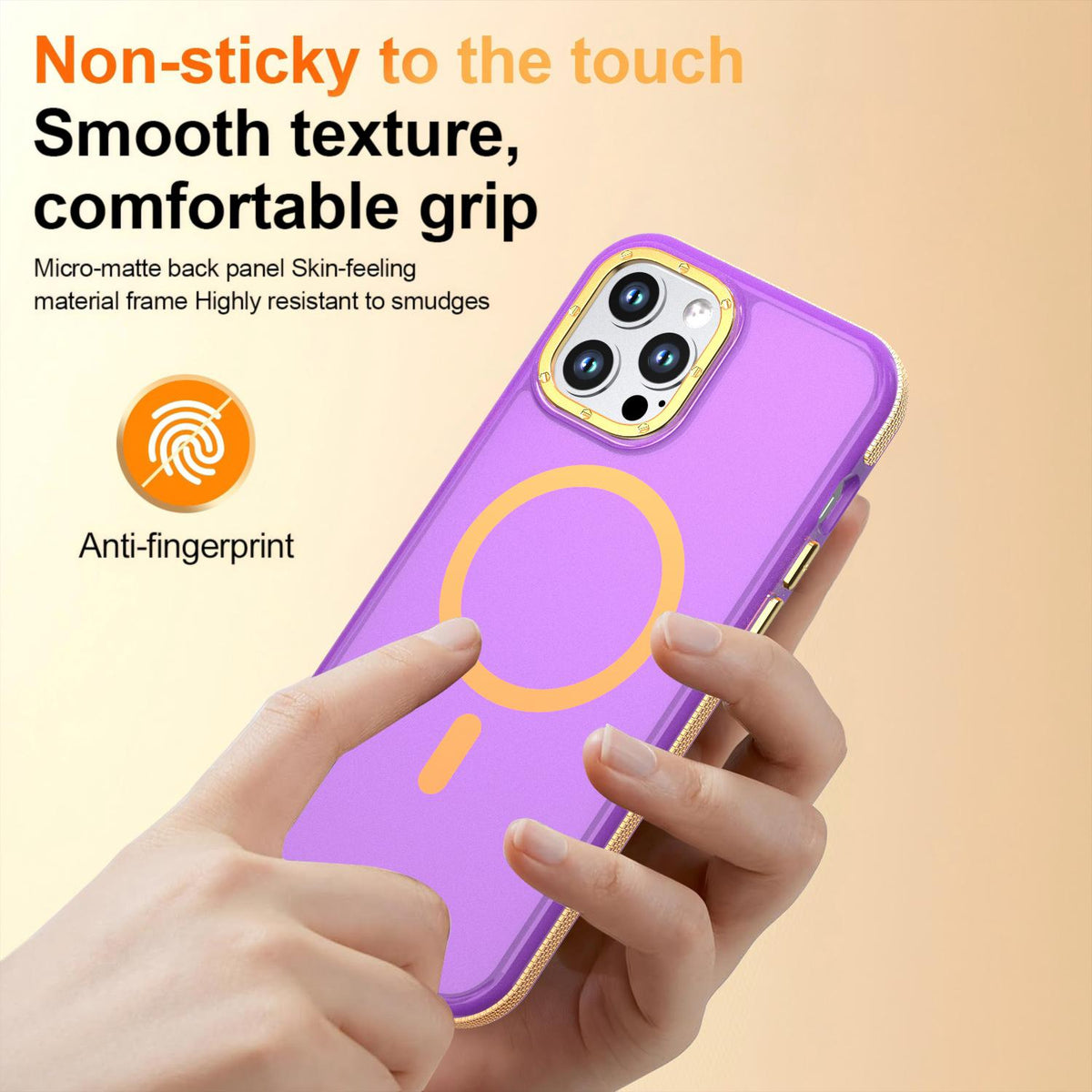 For iPhone 12 Pro Max Two-tone Contrast Magnetic Phone Case - Purple - EDA009981513D