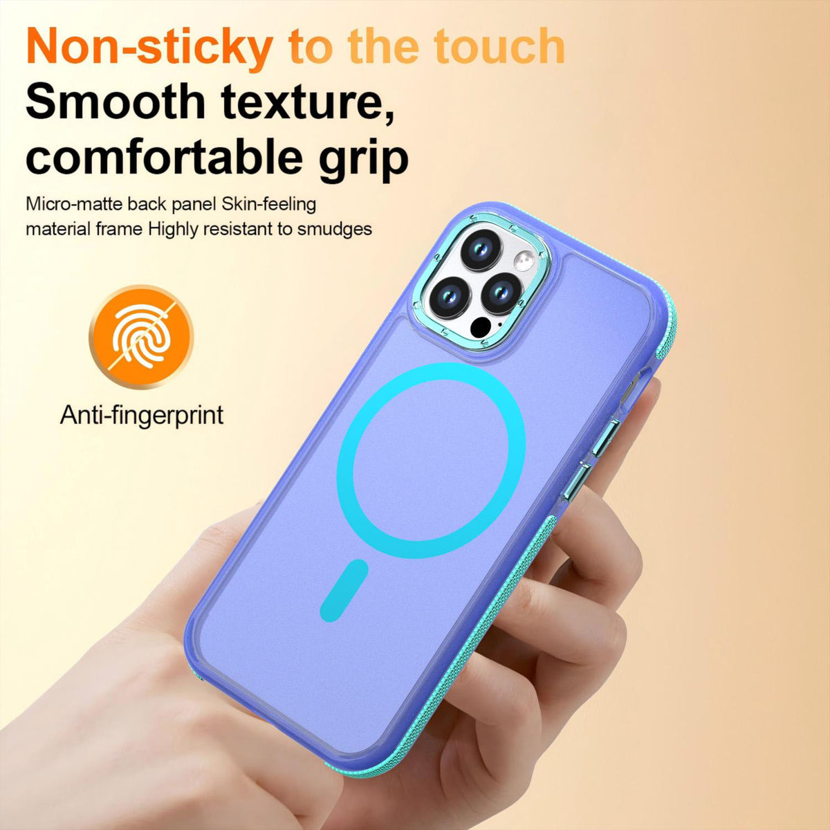 For iPhone 12 / 12 Pro Two-tone Contrast Magnetic Phone Case - Blue - EDA009981514B