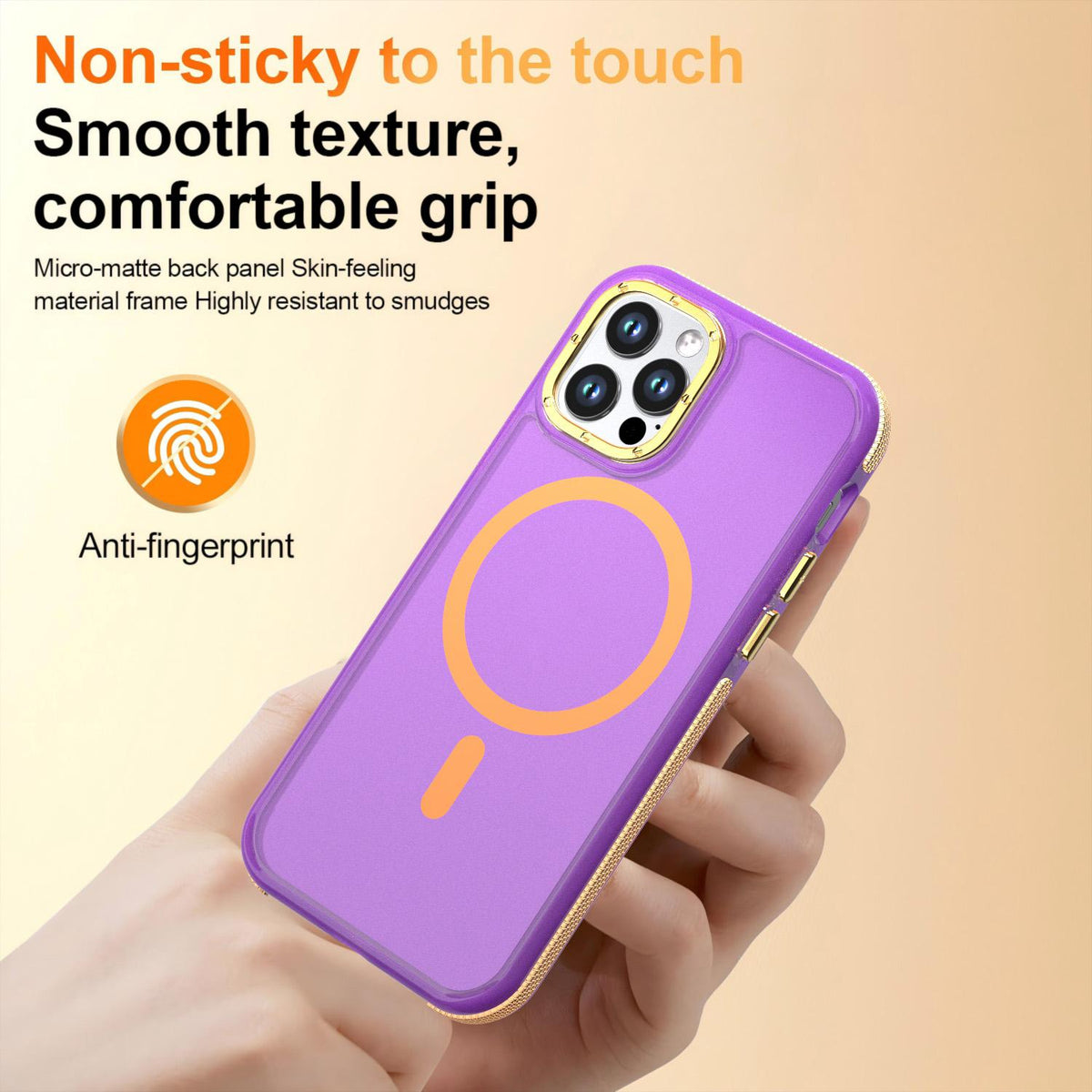 For iPhone 12 / 12 Pro Two-tone Contrast Magnetic Phone Case - Purple - EDA009981514D