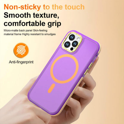 For iPhone 12 / 12 Pro Two-tone Contrast Magnetic Phone Case - Purple - EDA009981514D