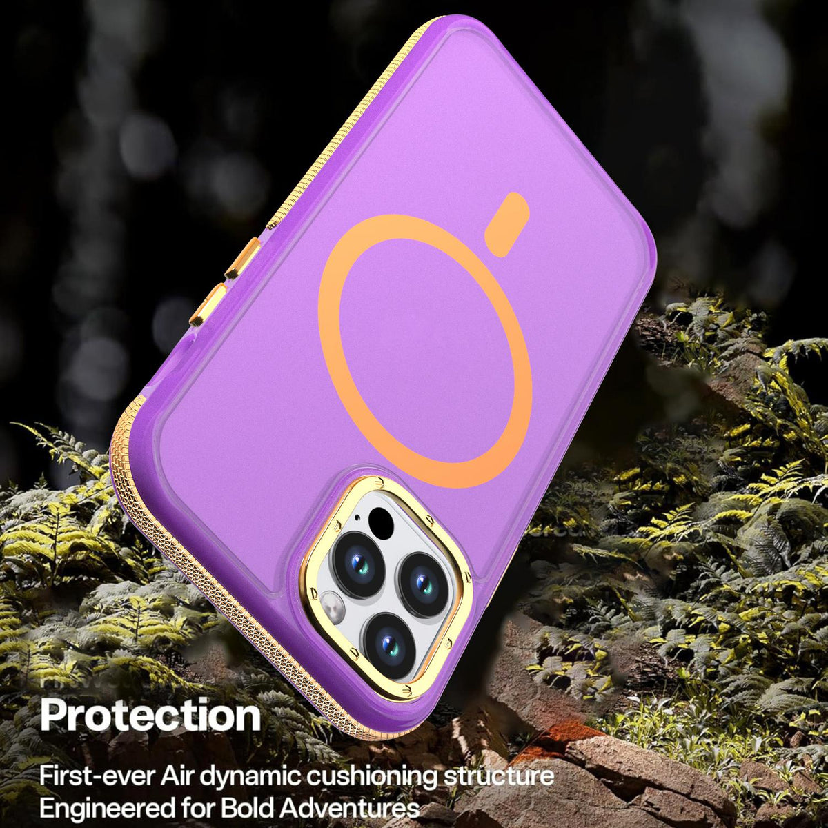 For iPhone 12 / 12 Pro Two-tone Contrast Magnetic Phone Case - Purple - EDA009981514D