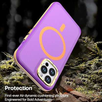 For iPhone 12 / 12 Pro Two-tone Contrast Magnetic Phone Case - Purple - EDA009981514D