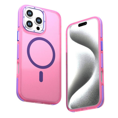 For iPhone 16 Pro Max Two-tone Contrast Magnetic Phone Case - Pink - EDA009981515A