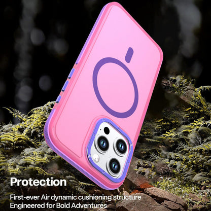 For iPhone 16 Pro Max Two-tone Contrast Magnetic Phone Case - Pink - EDA009981515A