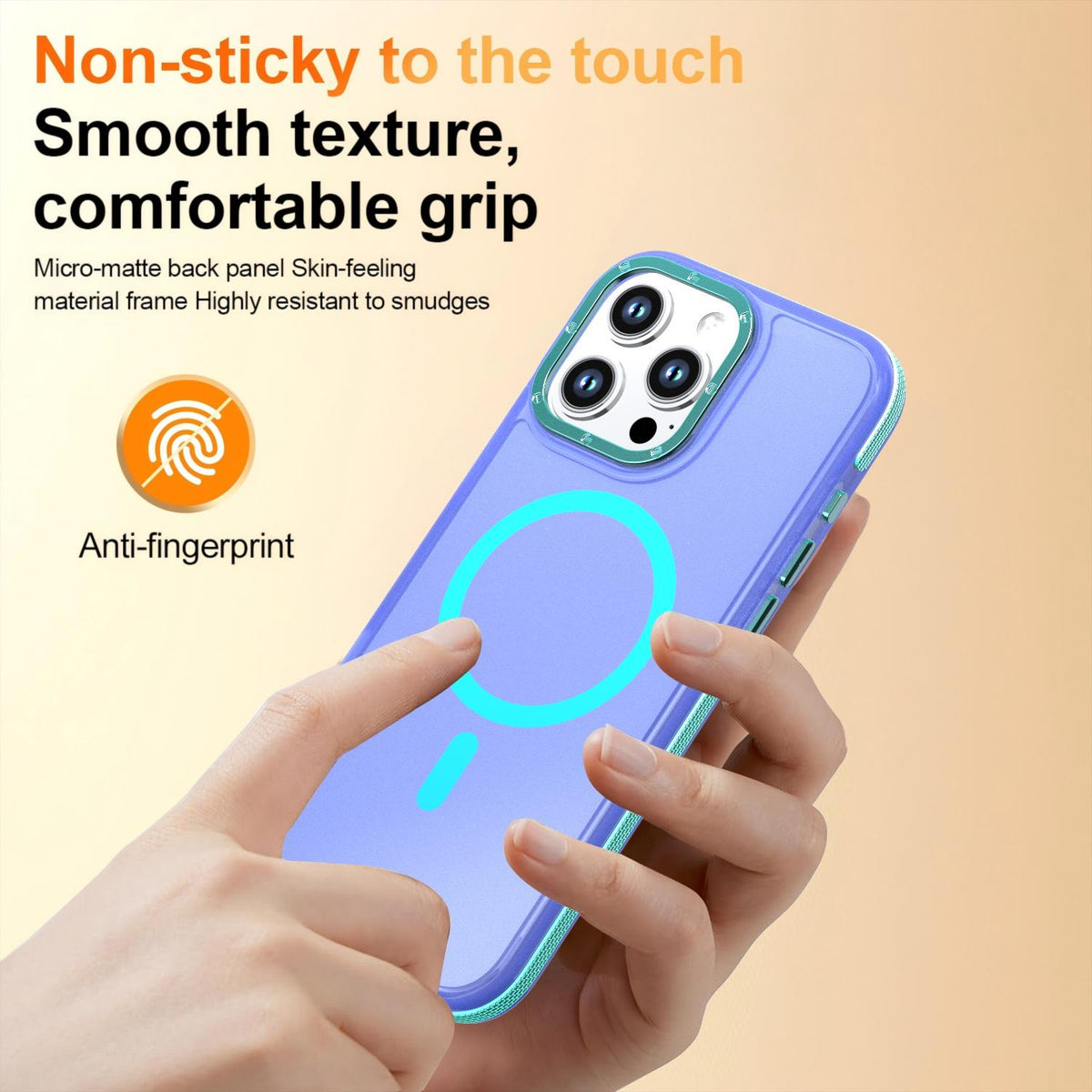 For iPhone 16 Pro Max Two-tone Contrast Magnetic Phone Case - Blue - EDA009981515B