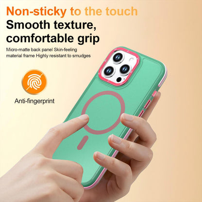 For iPhone 16 Pro Max Two-tone Contrast Magnetic Phone Case - Green - EDA009981515C