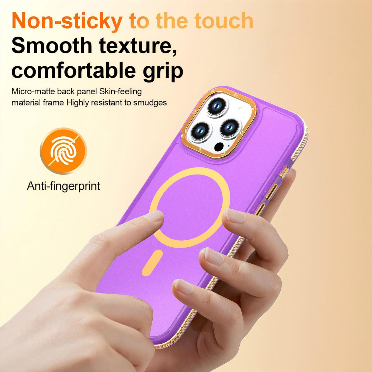 For iPhone 16 Pro Max Two-tone Contrast Magnetic Phone Case - Purple - EDA009981515D