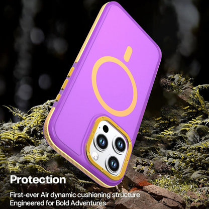 For iPhone 16 Pro Max Two-tone Contrast Magnetic Phone Case - Purple - EDA009981515D