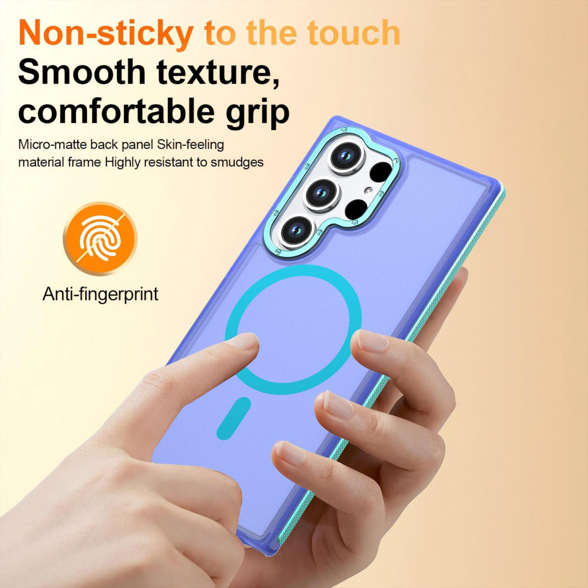 For Galaxy S23 Ultra / S22 Ultra 5G Two-tone Contrast Magnetic Phone Case - Blue - EDA009981611B