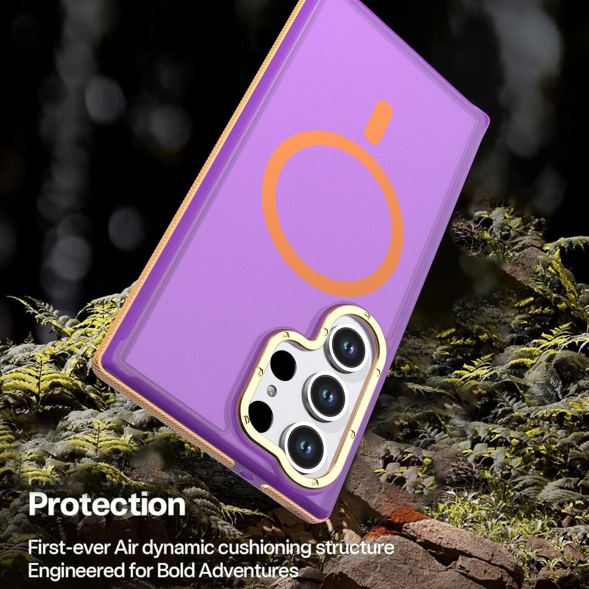 For Galaxy S23 Ultra / S22 Ultra 5G Two-tone Contrast Magnetic Phone Case - Purple - EDA009981611D