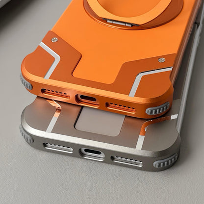 For iPhone 13 Pro Max Frameless Armor Silicone Magnetic Holder Phone Case - Silver - EDA009983401A