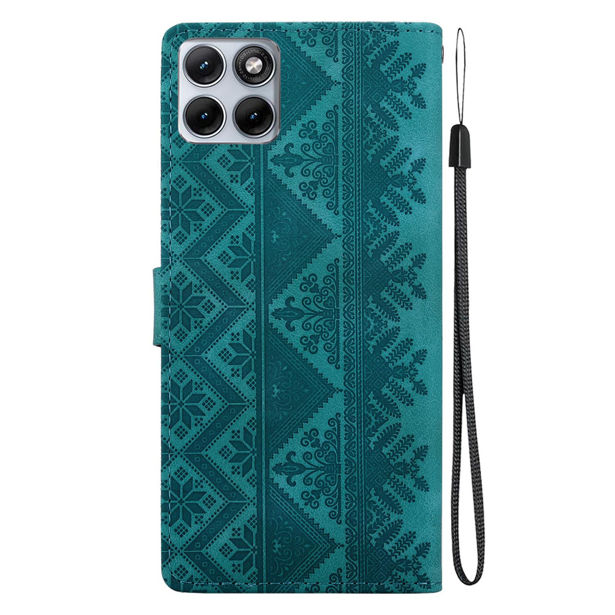 For Motorola Edge 70 Fusion 5G Ethnic Pattern Embossed Vegan Leather Phone Case - Green - EDA009983903B