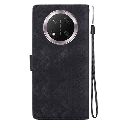 For Honor X9c Ethnic Pattern Embossed Vegan Leather Phone Case - Black - EDA009984120F