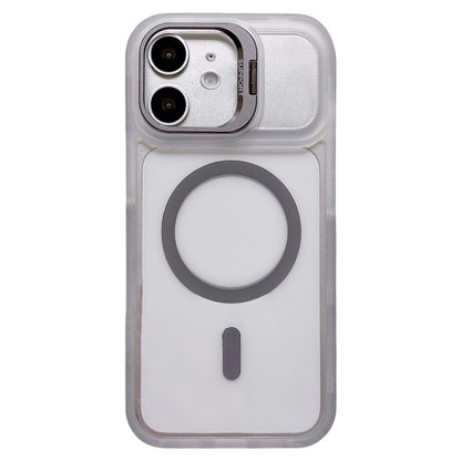 For iPhone 11 Dual-Color Magnetic Lens Holder Phone Case - Grey - EDA009984301A