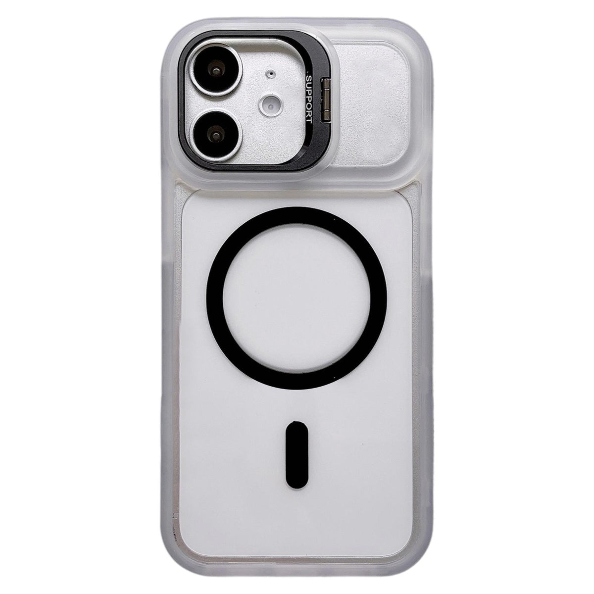 For iPhone 11 Dual-Color Magnetic Lens Holder Phone Case - Black - EDA009984301C