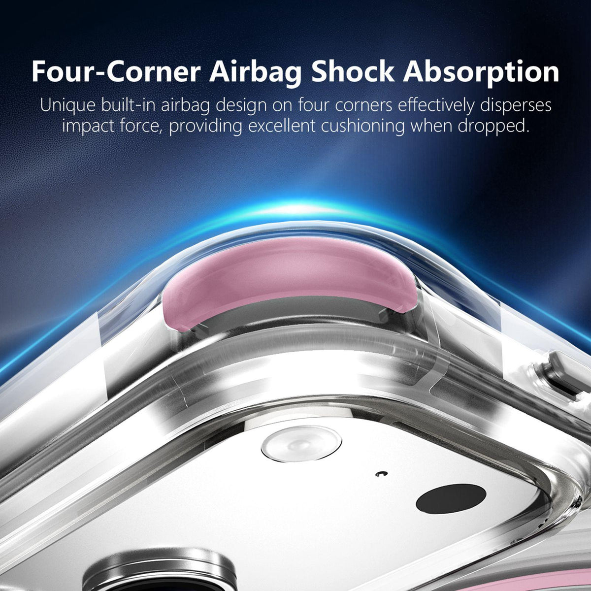 For iPhone 17 Pro Wave Pattern Air Cushion Corners Shockproof Magnetic Phone Case - Pink - EDA009985102A
