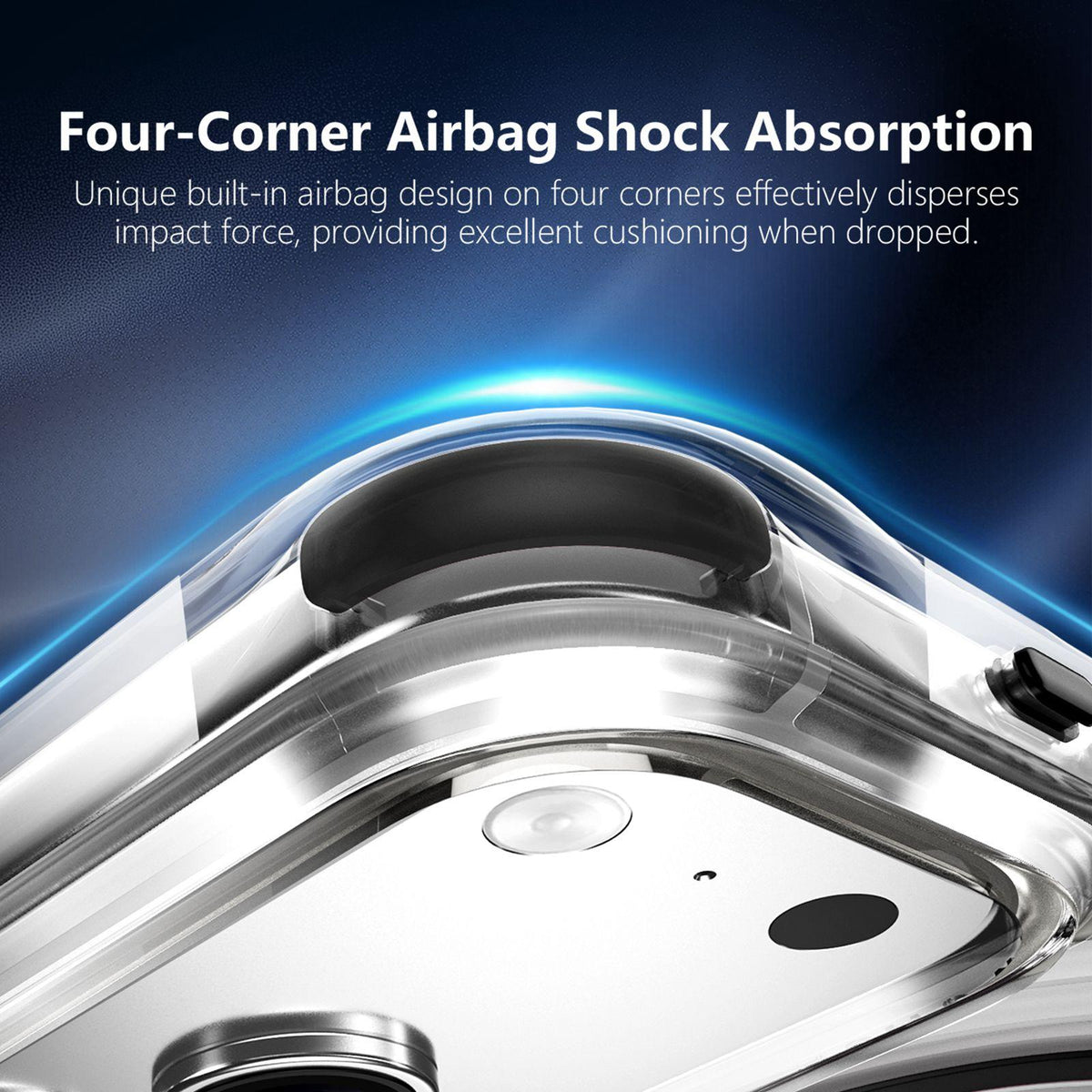 For iPhone 17 Pro Wave Pattern Air Cushion Corners Shockproof Magnetic Phone Case - Black - EDA009985102D