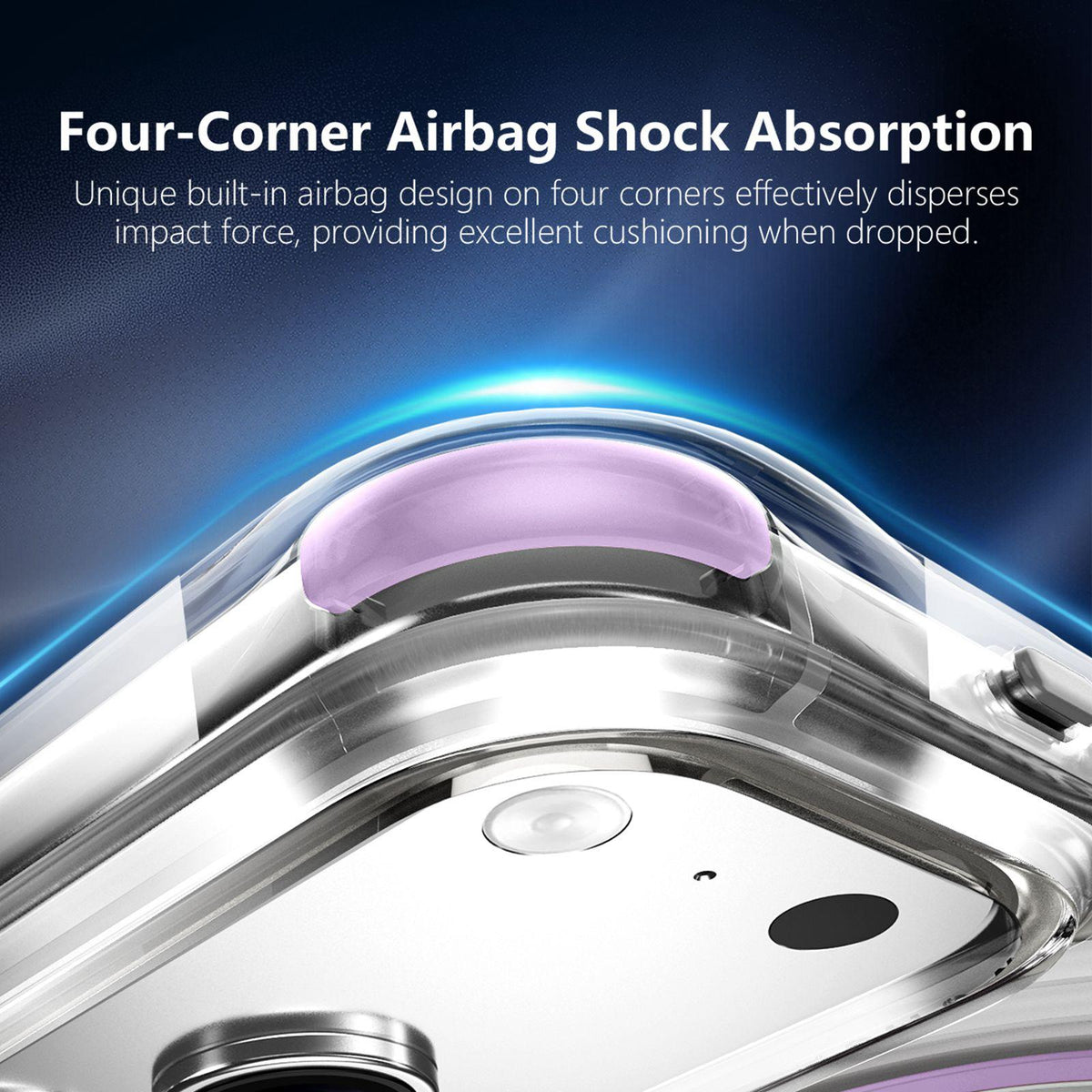 For iPhone 17 Pro Wave Pattern Air Cushion Corners Shockproof Magnetic Phone Case - Purple - EDA009985102E
