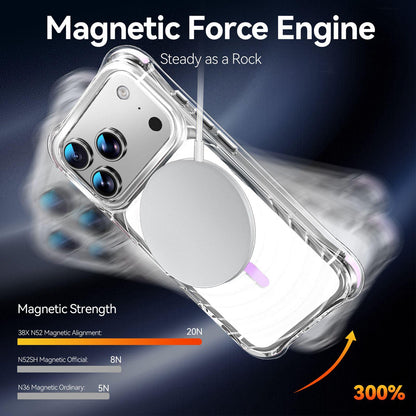 For iPhone 17 Pro Wave Pattern Air Cushion Corners Shockproof Magnetic Phone Case - Purple - EDA009985102E