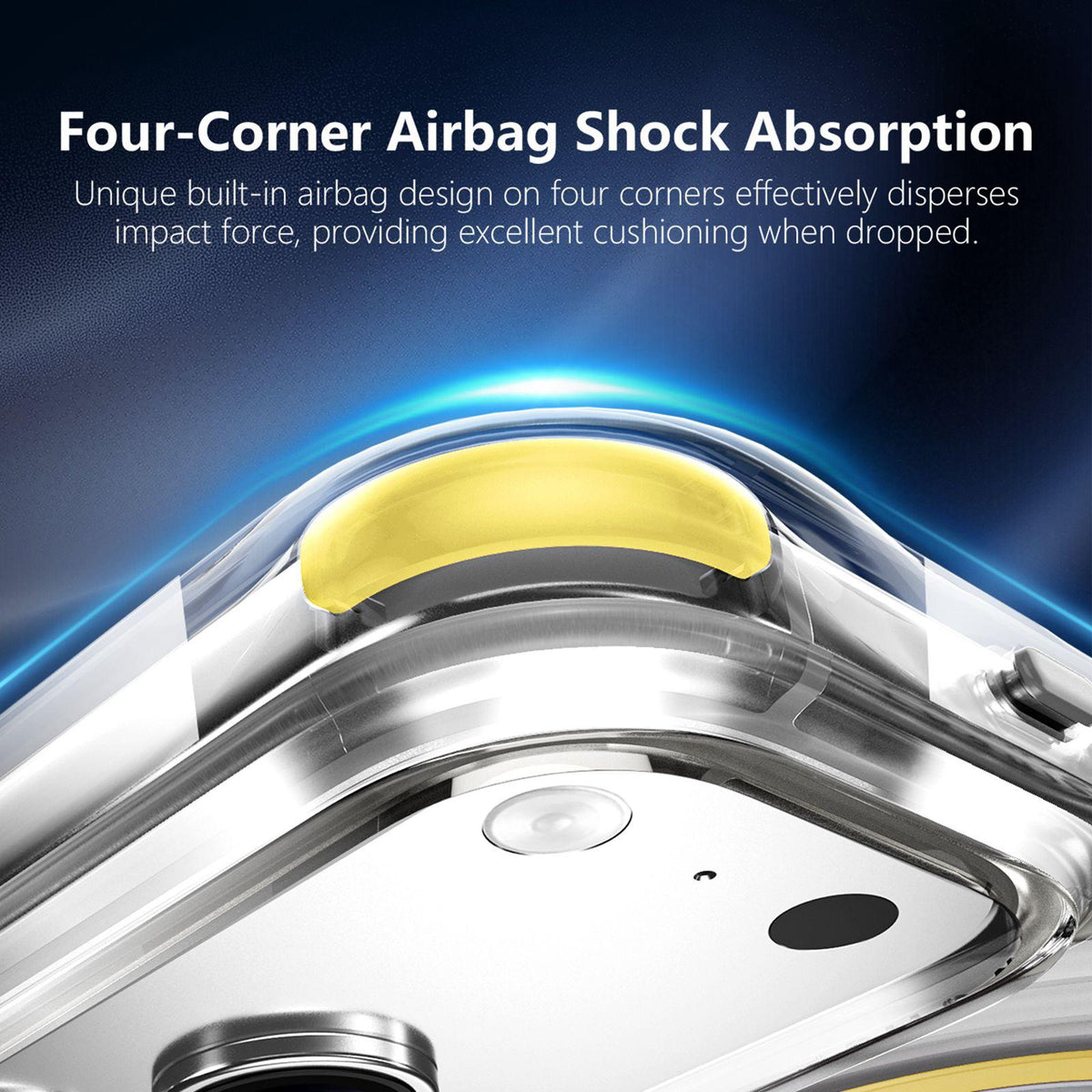 For iPhone 17 Pro Wave Pattern Air Cushion Corners Shockproof Magnetic Phone Case - Yellow - EDA009985102G