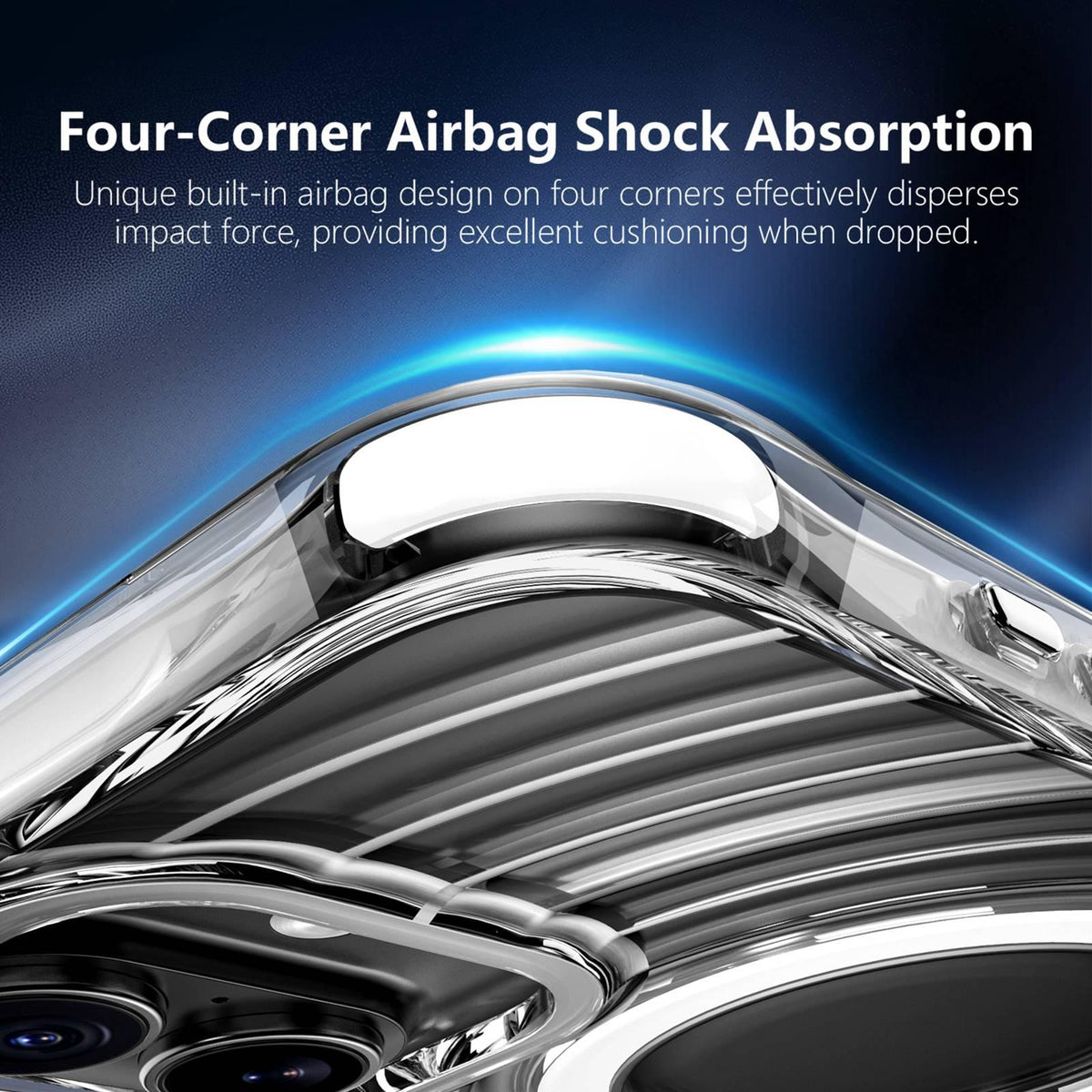 For iPhone 17 Wave Pattern Air Cushion Corners Shockproof Magnetic Phone Case - White - EDA009985103B