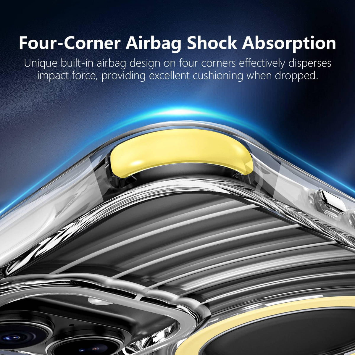 For iPhone 17 Wave Pattern Air Cushion Corners Shockproof Magnetic Phone Case - Yellow - EDA009985103G