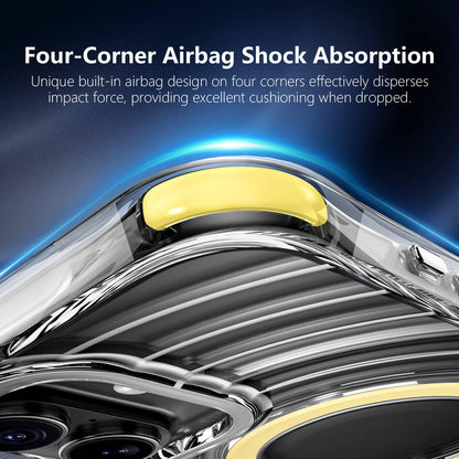 For iPhone 17 Wave Pattern Air Cushion Corners Shockproof Magnetic Phone Case - Yellow - EDA009985103G