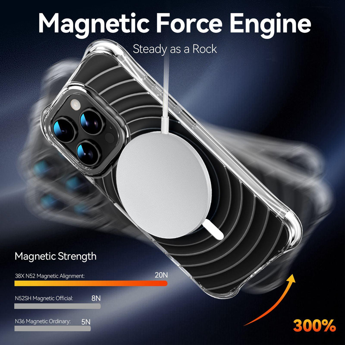 For iPhone 16 Pro Max Wave Pattern Air Cushion Corners Shockproof Magnetic Phone Case - White - EDA009985104B