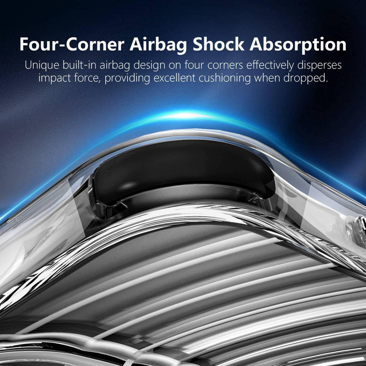For iPhone 16 Pro Max Wave Pattern Air Cushion Corners Shockproof Magnetic Phone Case - Black - EDA009985104D