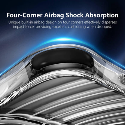 For iPhone 16 Pro Max Wave Pattern Air Cushion Corners Shockproof Magnetic Phone Case - Black - EDA009985104D