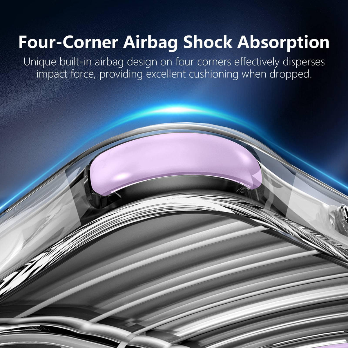 For iPhone 16 Pro Max Wave Pattern Air Cushion Corners Shockproof Magnetic Phone Case - Purple - EDA009985104E