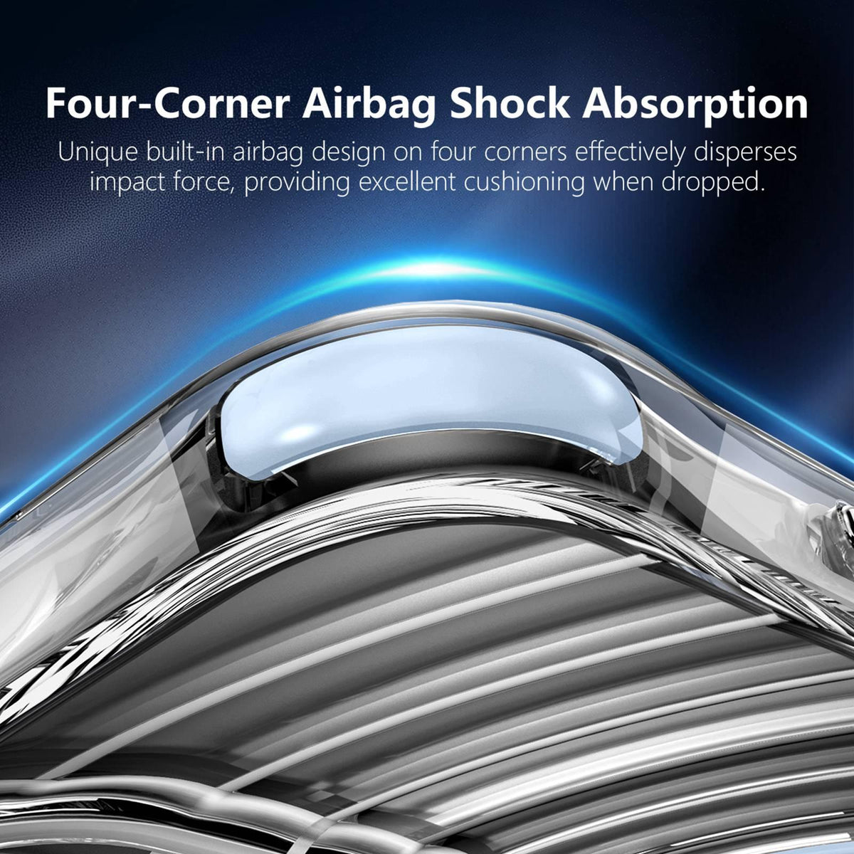 For iPhone 16 Pro Max Wave Pattern Air Cushion Corners Shockproof Magnetic Phone Case - Blue - EDA009985104F