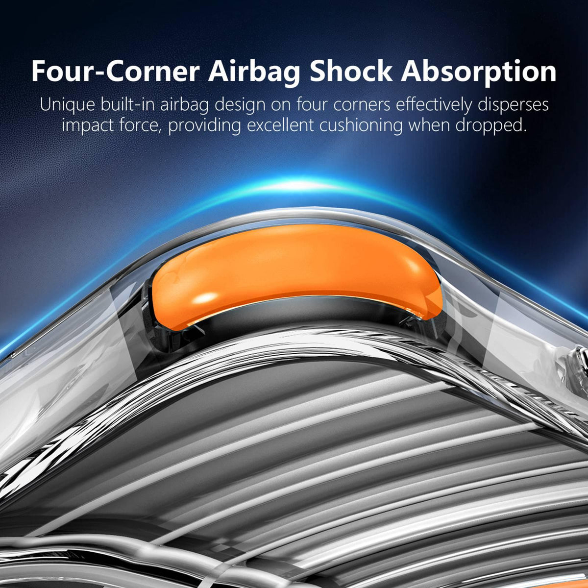 For iPhone 16 Pro Max Wave Pattern Air Cushion Corners Shockproof Magnetic Phone Case - Orange - EDA009985104H