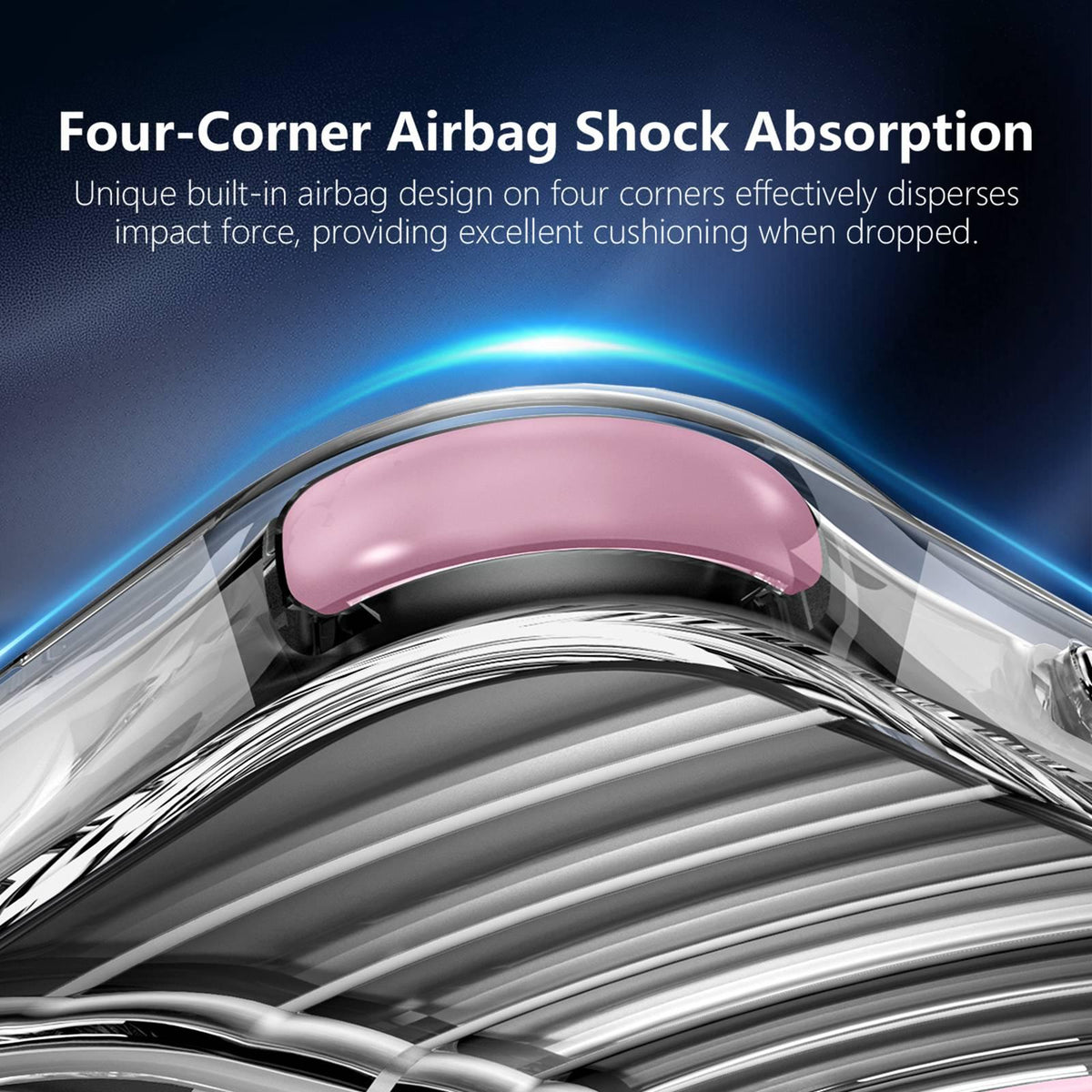 For iPhone 16 Pro Wave Pattern Air Cushion Corners Shockproof Magnetic Phone Case - Pink - EDA009985105A