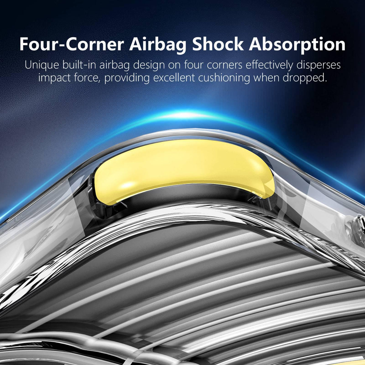For iPhone 16 Pro Wave Pattern Air Cushion Corners Shockproof Magnetic Phone Case - Yellow - EDA009985105G