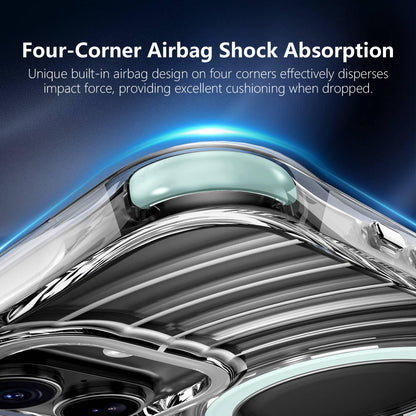 For iPhone 16 Plus Wave Pattern Air Cushion Corners Shockproof Magnetic Phone Case - Mint Green - EDA009985106C