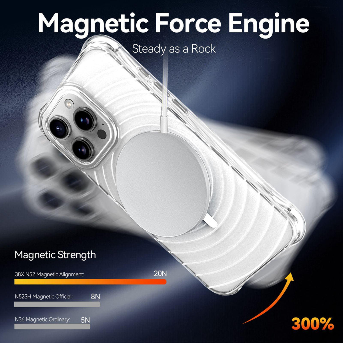 For iPhone 15 Pro Max Wave Pattern Air Cushion Corners Shockproof Magnetic Phone Case - White - EDA009985108B