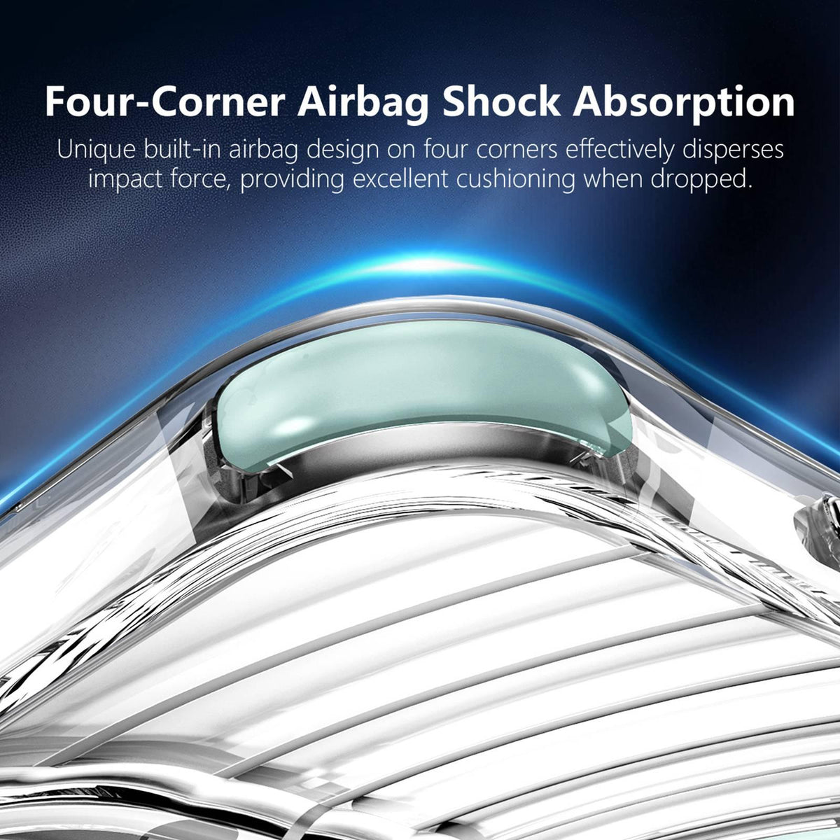 For iPhone 15 Pro Max Wave Pattern Air Cushion Corners Shockproof Magnetic Phone Case - Mint Green - EDA009985108C