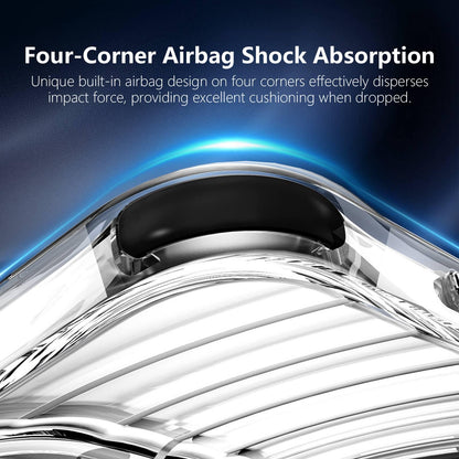For iPhone 15 Pro Max Wave Pattern Air Cushion Corners Shockproof Magnetic Phone Case - Black - EDA009985108D