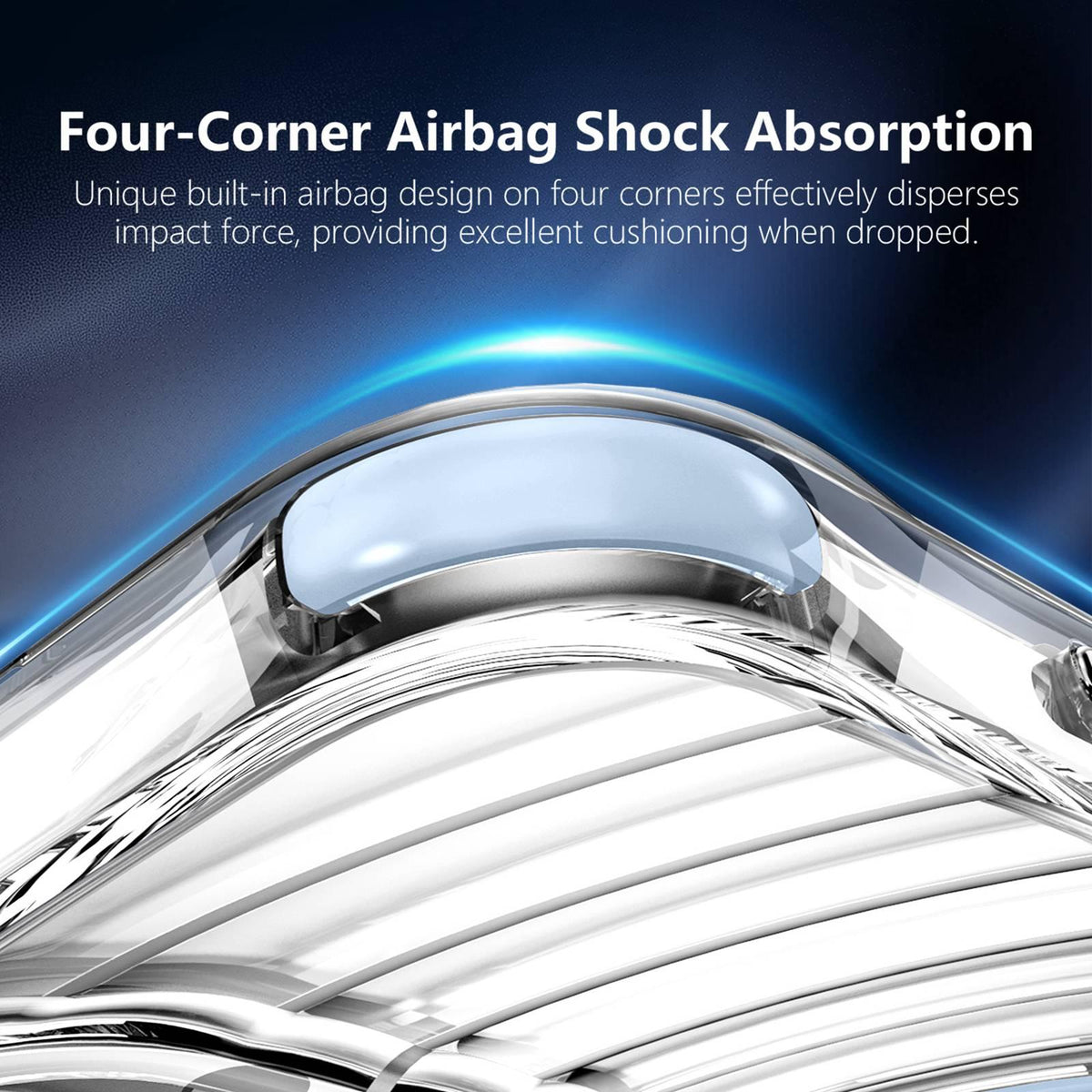 For iPhone 15 Pro Max Wave Pattern Air Cushion Corners Shockproof Magnetic Phone Case - Blue - EDA009985108F