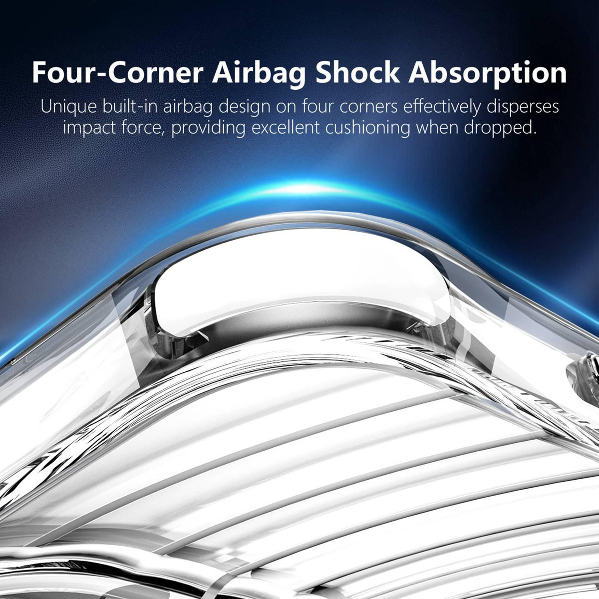 For iPhone 15 Pro Wave Pattern Air Cushion Corners Shockproof Magnetic Phone Case - White - EDA009985109B