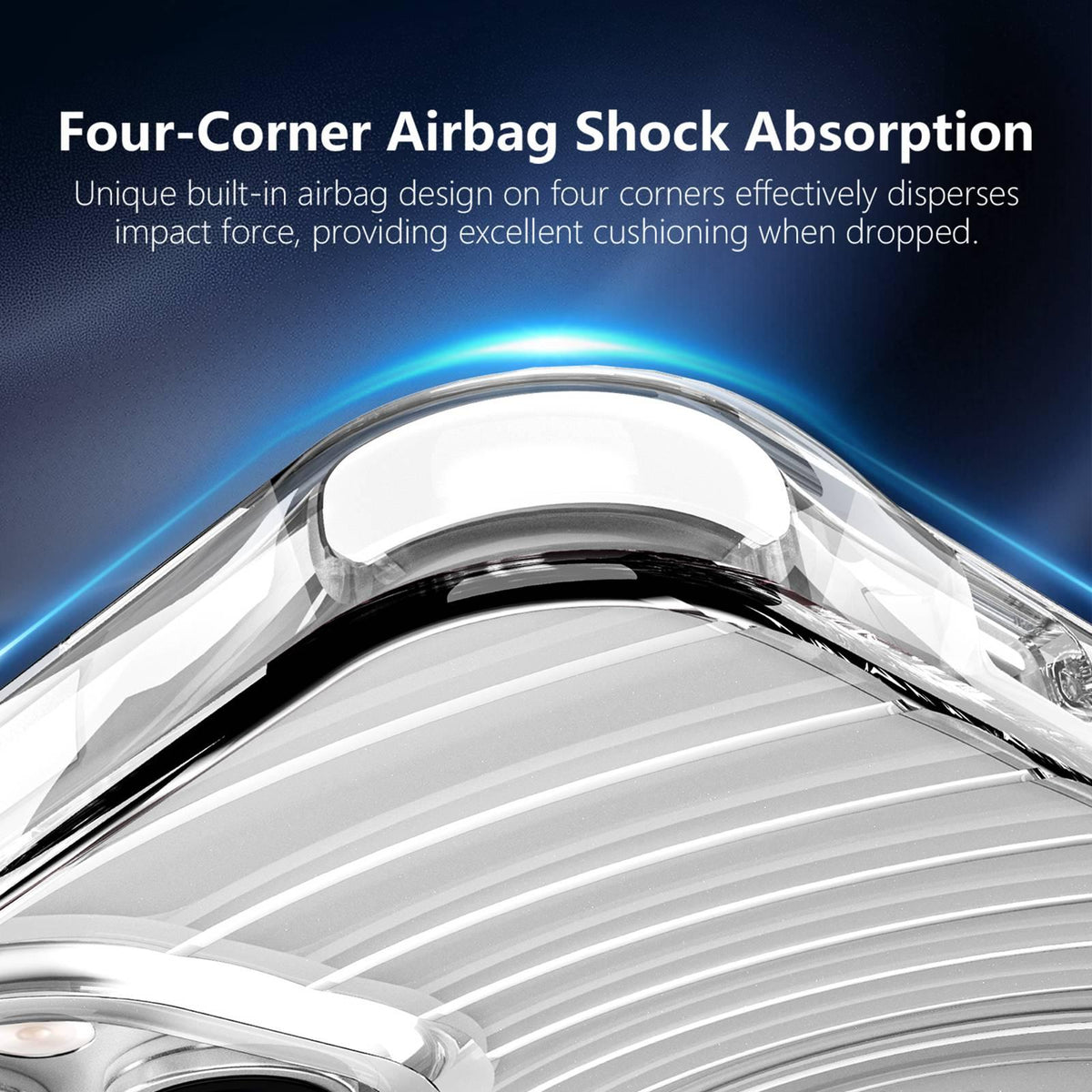 For iPhone 15 Plus / 14 Plus Wave Pattern Air Cushion Corners Shockproof Magnetic Phone Case - White - EDA009985110B