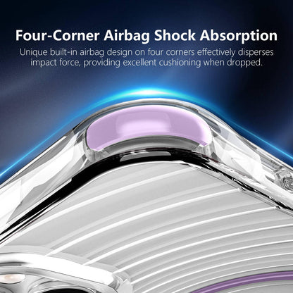 For iPhone 15 Plus / 14 Plus Wave Pattern Air Cushion Corners Shockproof Magnetic Phone Case - Purple - EDA009985110E