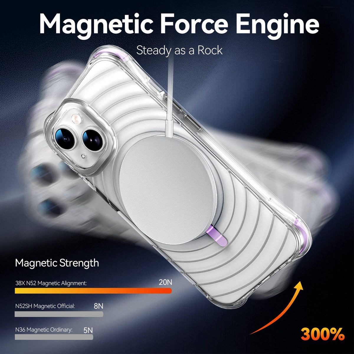 For iPhone 15 Plus / 14 Plus Wave Pattern Air Cushion Corners Shockproof Magnetic Phone Case - Purple - EDA009985110E