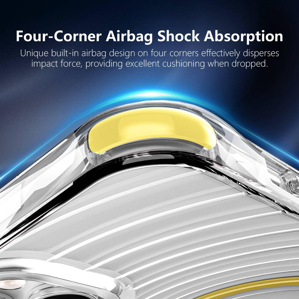 For iPhone 15 Plus / 14 Plus Wave Pattern Air Cushion Corners Shockproof Magnetic Phone Case - Yellow - EDA009985110G