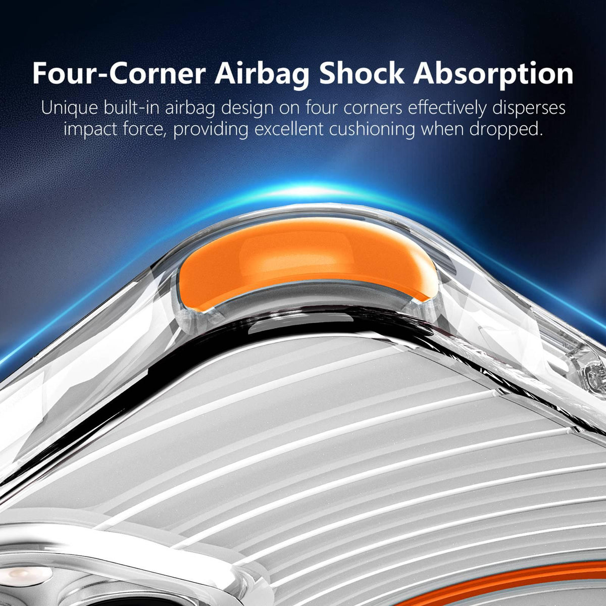 For iPhone 15 Plus / 14 Plus Wave Pattern Air Cushion Corners Shockproof Magnetic Phone Case - Orange - EDA009985110H