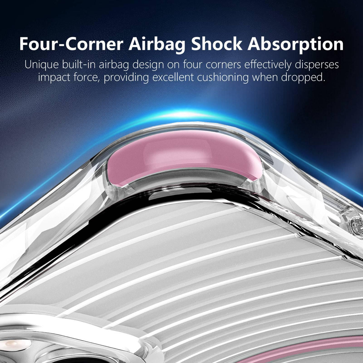 For iPhone 15 Wave Pattern Air Cushion Corners Shockproof Magnetic Phone Case - Pink - EDA009985111A