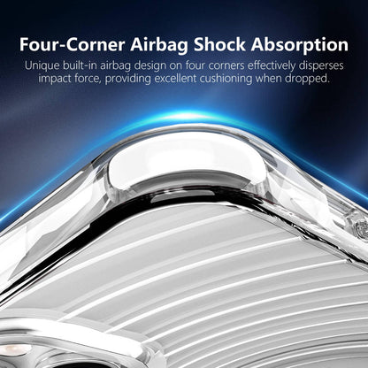For iPhone 15 Wave Pattern Air Cushion Corners Shockproof Magnetic Phone Case - White - EDA009985111B