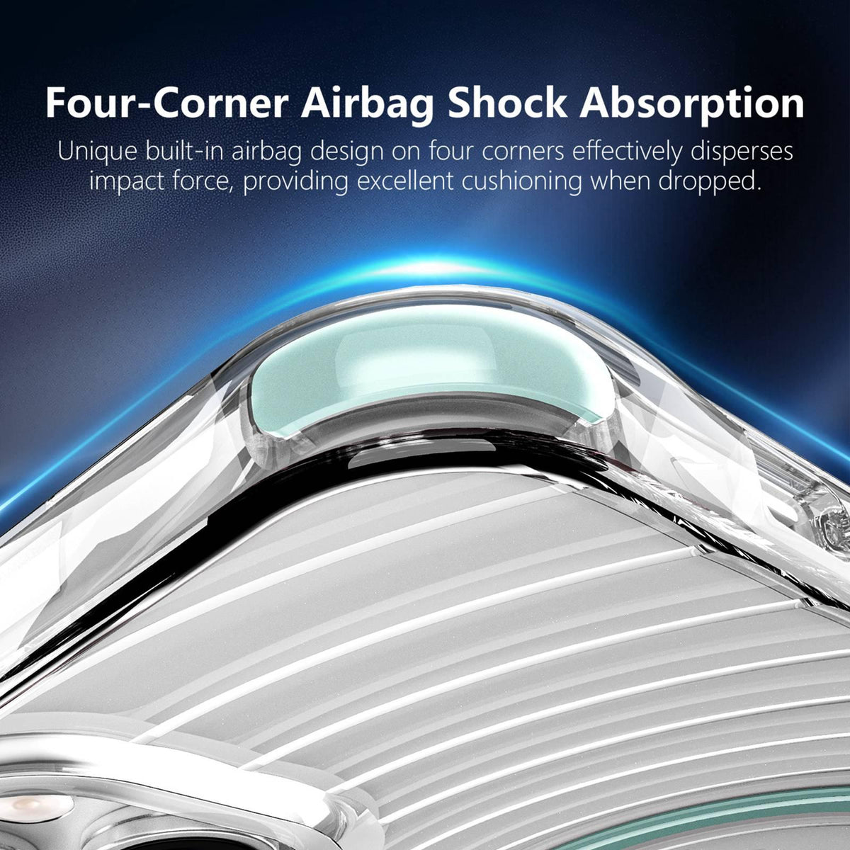 For iPhone 15 Wave Pattern Air Cushion Corners Shockproof Magnetic Phone Case - Mint Green - EDA009985111C