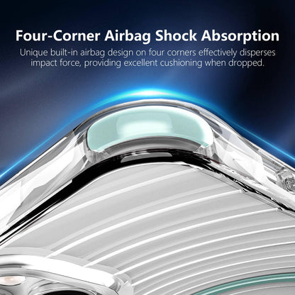 For iPhone 15 Wave Pattern Air Cushion Corners Shockproof Magnetic Phone Case - Mint Green - EDA009985111C